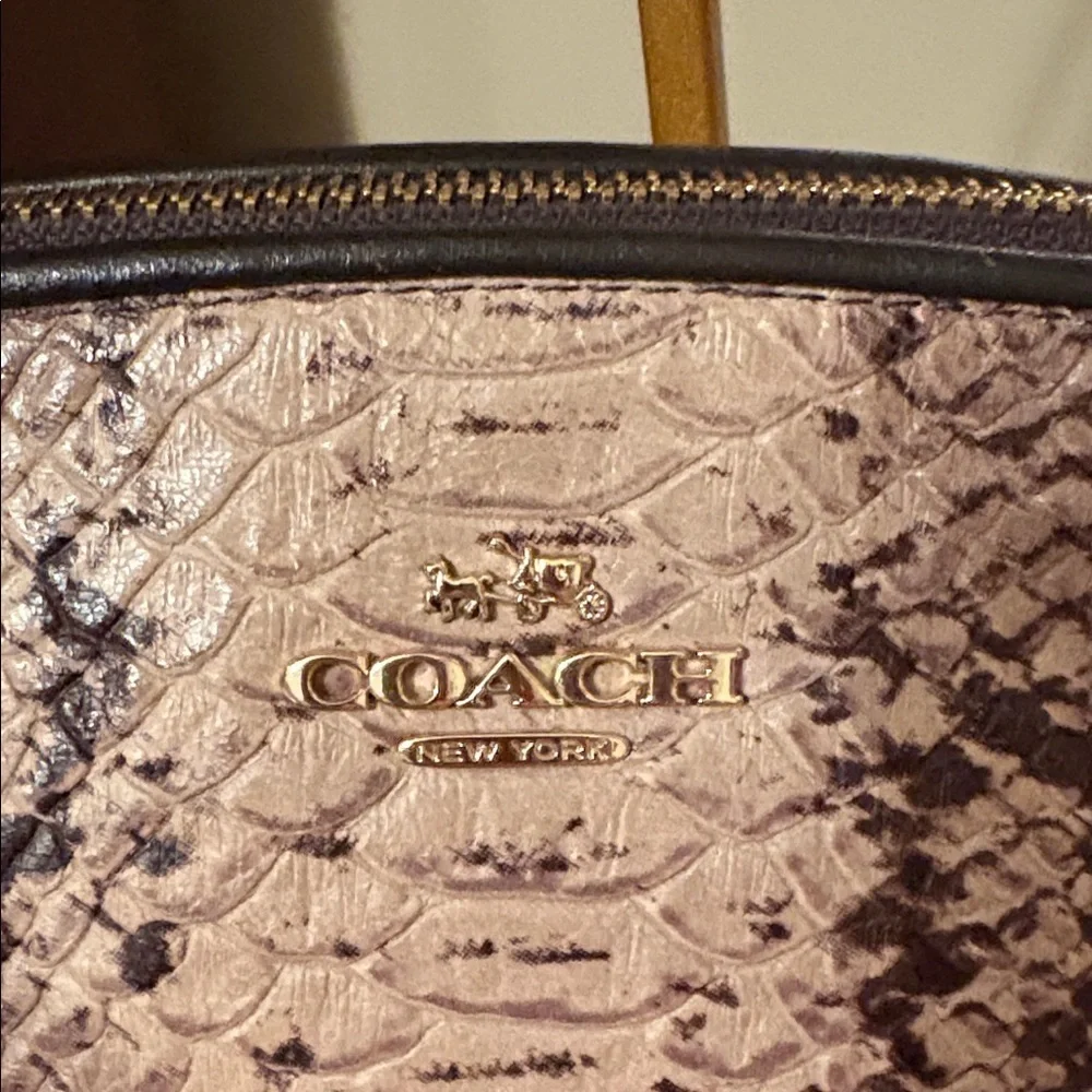 Coach Kelsey Python Pattern Taupe,Brown and Black cross body